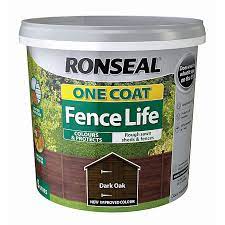 ronseal fence life dark oak paint