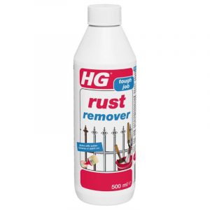 he rust remover removes rust without sanding from fences, garden tools, ice skates, bolts, nuts, tools, etc. The rust remover works fast and efficiently to de rust metal.